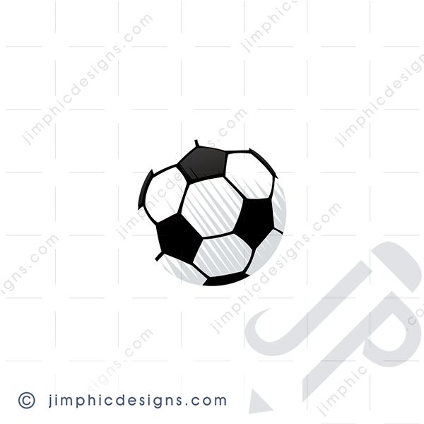 Iconic soccer sports ball with a slight shadow on the bottom.