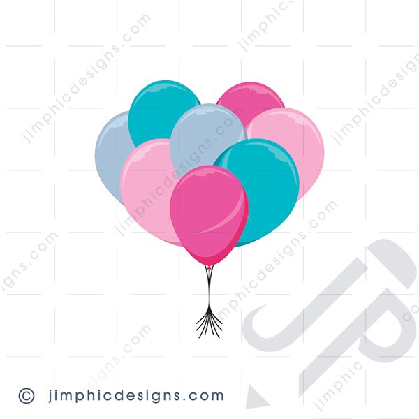A bunch of shiny balloons hanging together in a bundle and creating the shape of an heart.