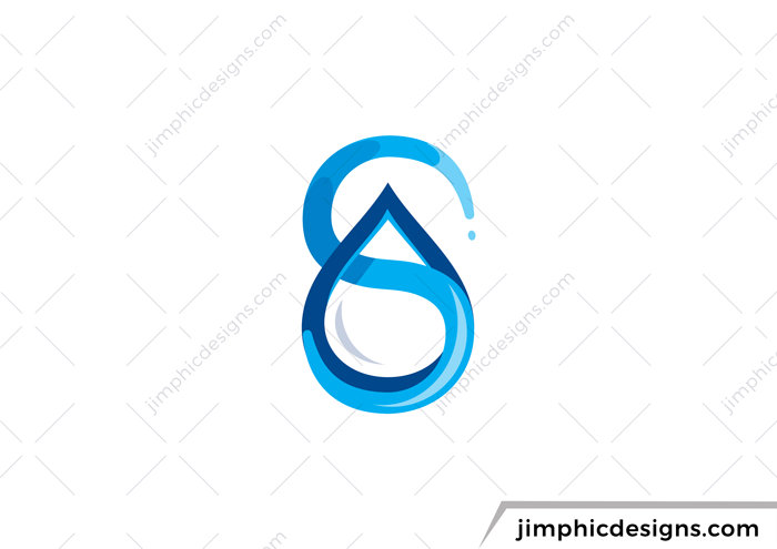 Water drop is shaped around the iconic letter S design.