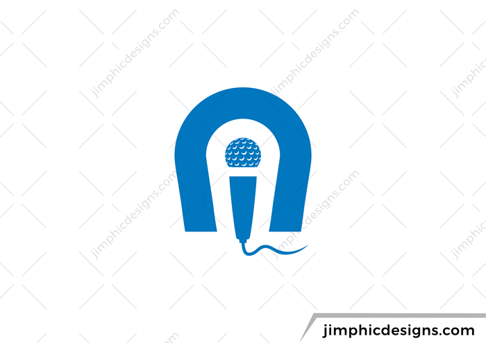 Modern letter logo A is shape around a microphone graphic.