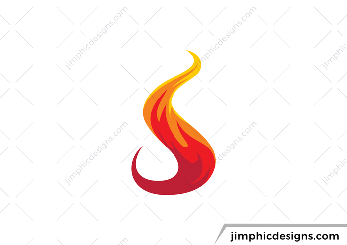 Abstract fire in the shape of a letter S