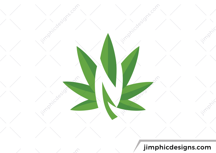 Iconic CBD leaf with a negative space letter N inside.