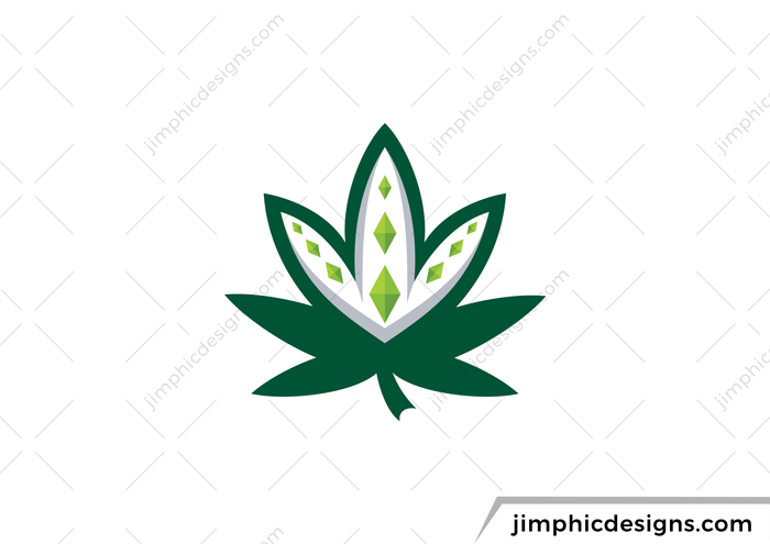 Crown is shaped inside a CBD leaf signifying royal CBD.