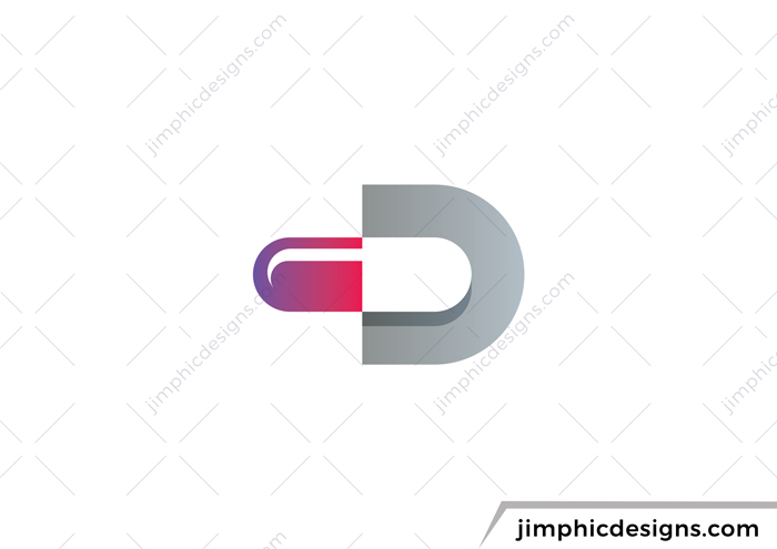 Letter D shapes itself around a simple pill design.