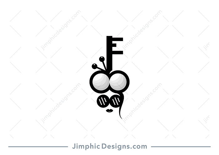 A very modern and simplistic woman face design incorporated into an iconic key shape. 