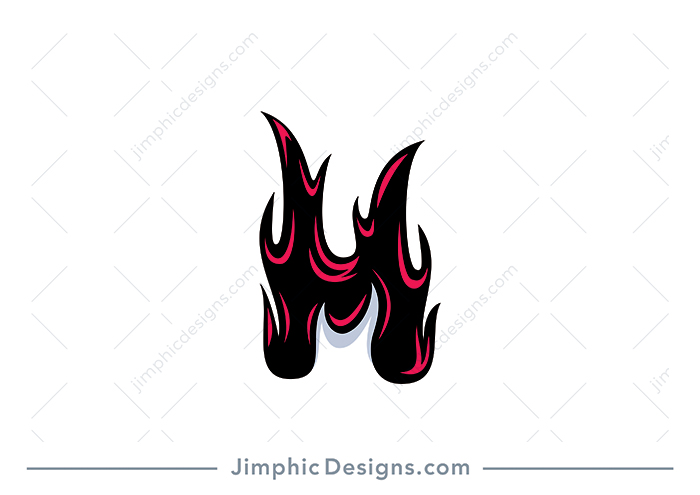 Modern burning flame design created in the shape of an uppercase letter H.