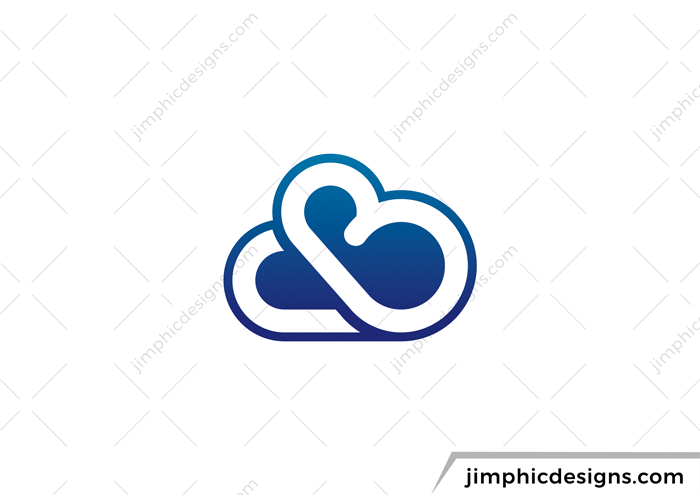 Iconic cloud design with a letter B incorporated.