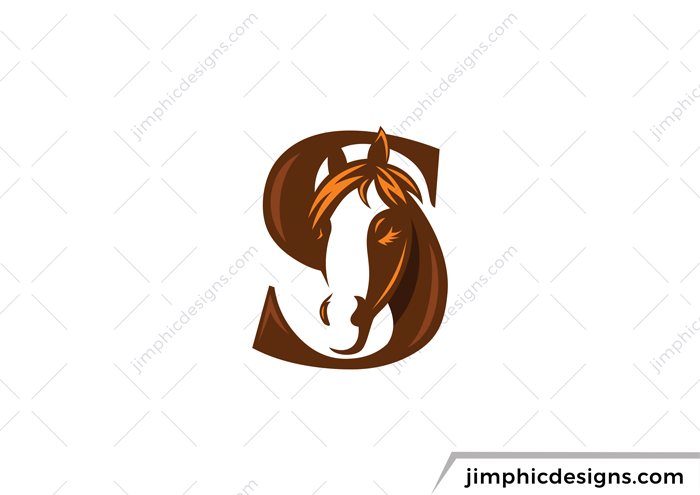 Letter S design with a horse head incorporated.