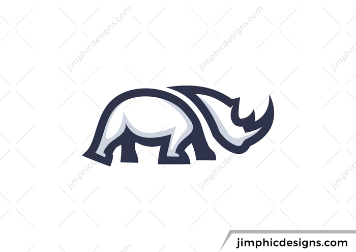 Abstract rhino design shaped with simplistic line design.