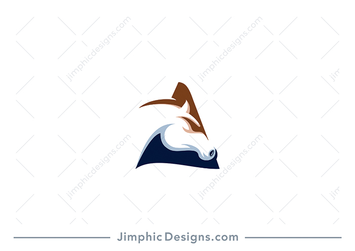 Modern horse head design inside an uppercase letter A shape.