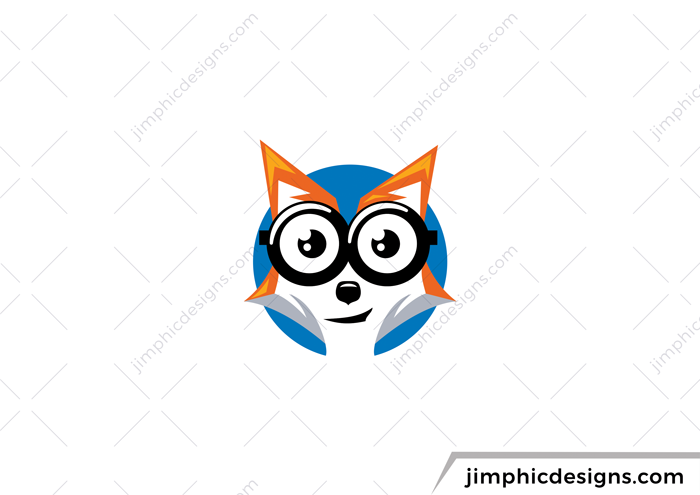 Young fox with glasses on representing a learning environment.