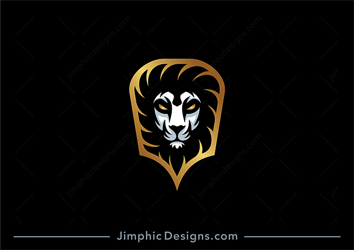 Modern and fierce looking lion animal with a golden main.