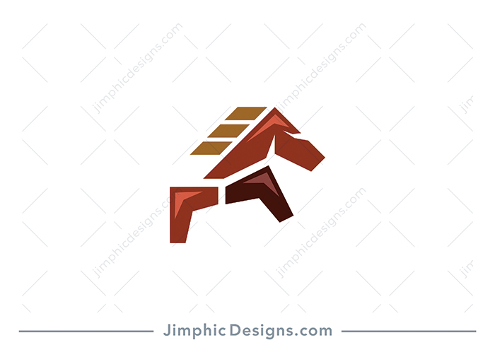 Very simplistic horse design shaped with upward pointing arrows.