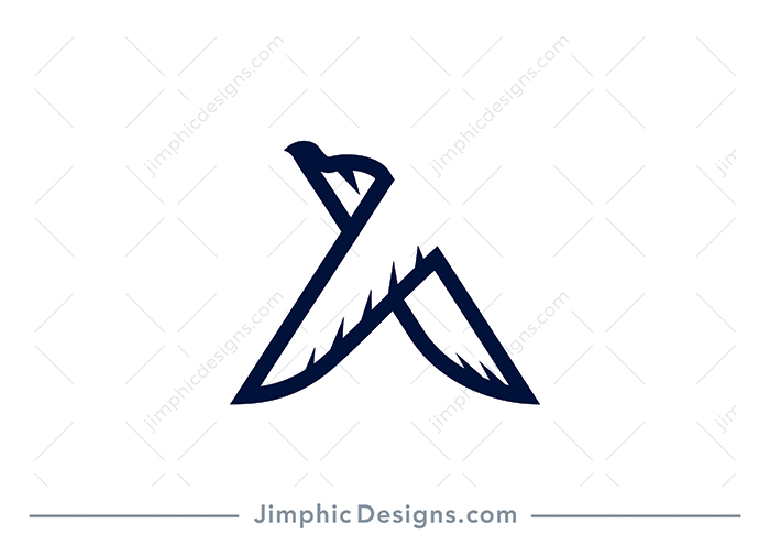 Modern and clean uppercase letter A is created in the shape of an eagle flying upwards.