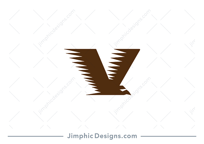 Bold and simplistic letter V shaped as a flying eagle.