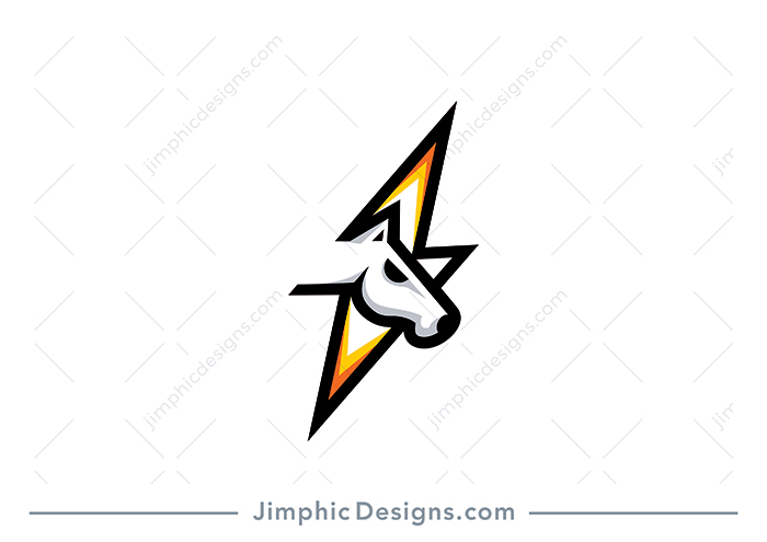 Modern horse head incorporated into an iconic electric bolt shape.