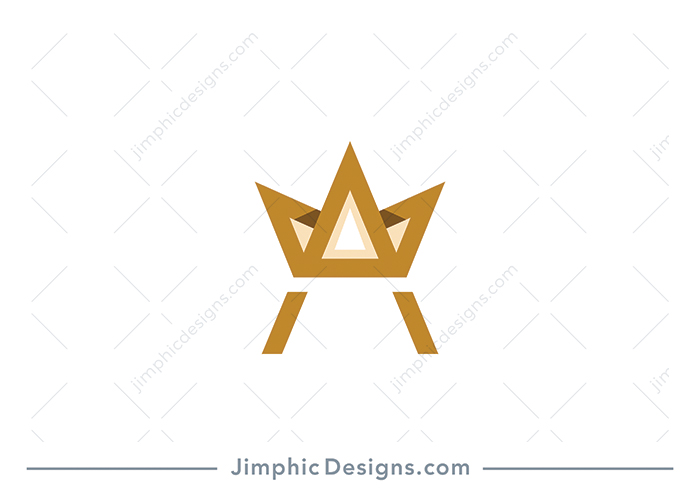 Simplistic letter A design is incorporated into a clean and iconic pointy crown shape. 