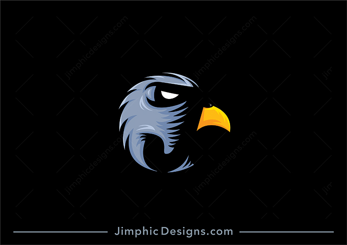 Modern and sleek eagle head with a big negative space uppercase letter J incorporated.