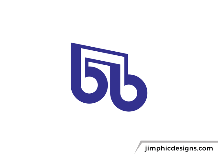 Music note shaped with two lowercase letter b's.