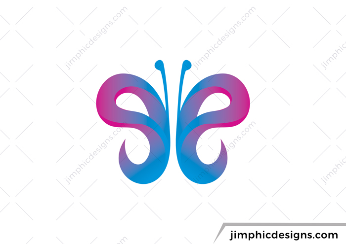 Butterfly is shaped with two letters.