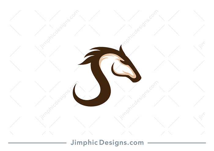 Modern letter S design with the top part shaped as a horse in motion.