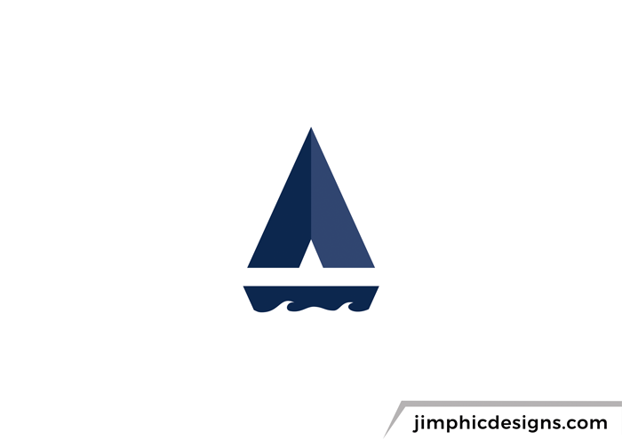 Sailboat in the shape of a letter A