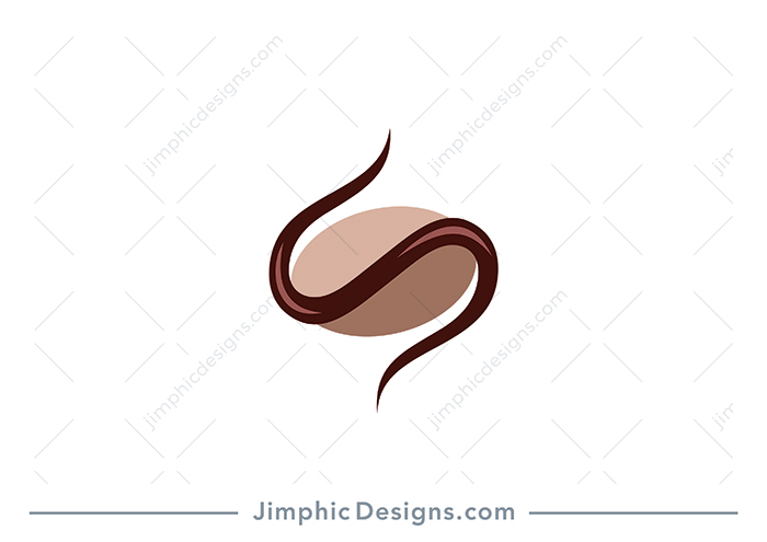 Modern and simplistic coffee bean design with the sides curling away to create the letter s shape. 