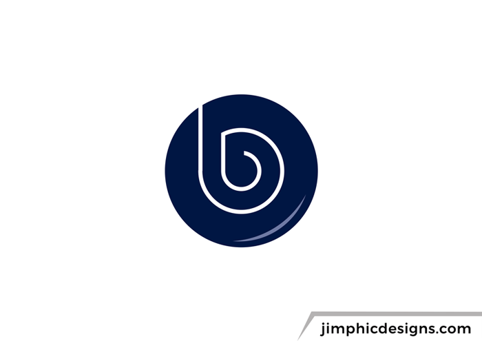 Smooth circle with straight lines bending to shape the letter b.