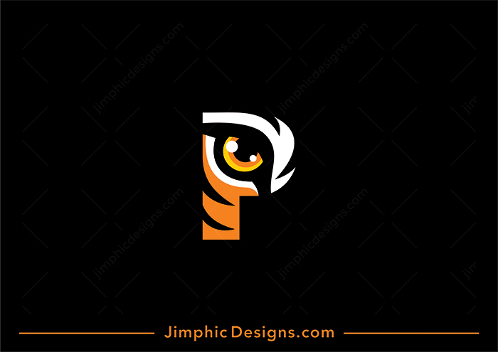 Smooth tiger eye shaped into an uppercase letter P design.