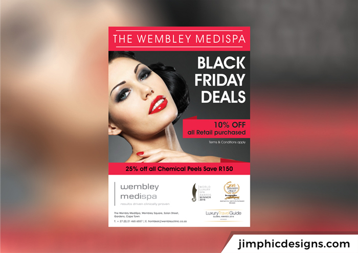 Medical spa poster design for the Black Friday special.