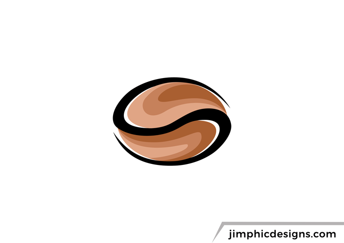 Coffee bean design with a letter twist