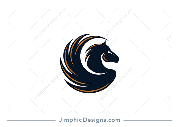 Image Details IST_13929_03227 - Pegasus logo vector. Stylized winged horse  logo vector illustration.