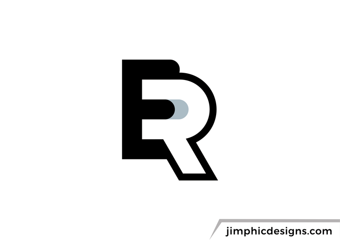 The letter R is shaped out of the letter E.