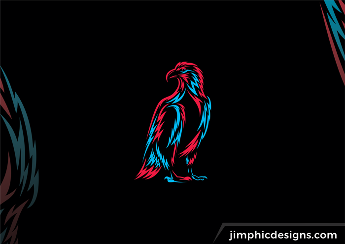 Abstract eagle design consisting of two colors