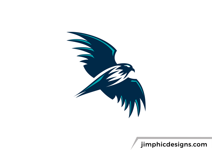 Abstract eagle flying with both wings spread