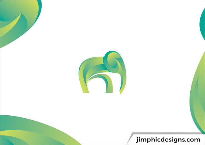 Abstract shapes forming a stylish elephant design.