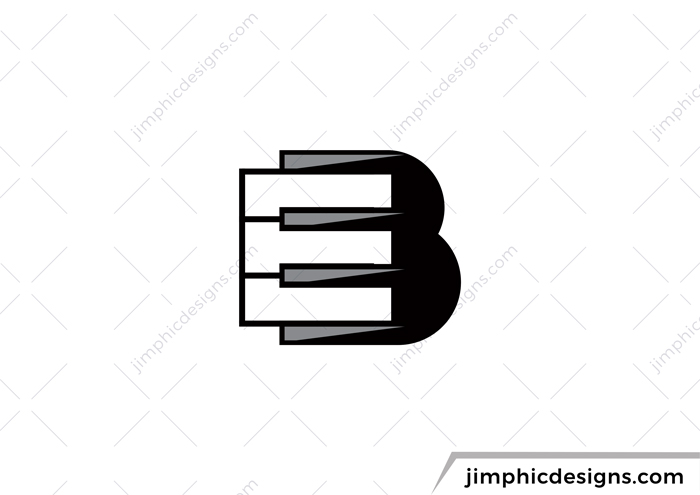 Piano in the shape of the letter B with the keys shaping the letter E.