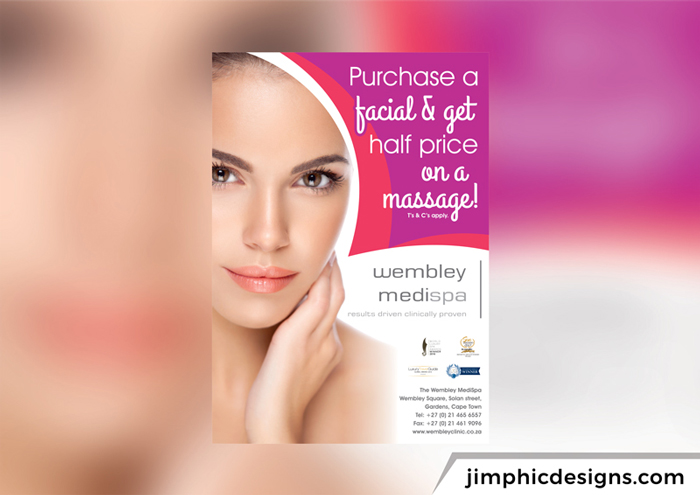 Medical spa poster promotion a facial special.