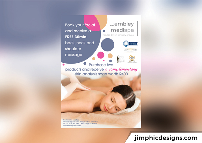 Medical spa promotion poster design.