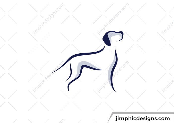 Simplistic dog design shaped with elegant lines.