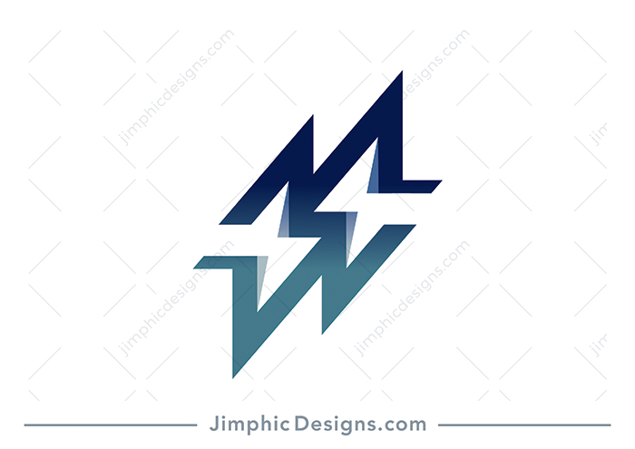 Two sleek letter designs shaped around two iconic lightning bolts.