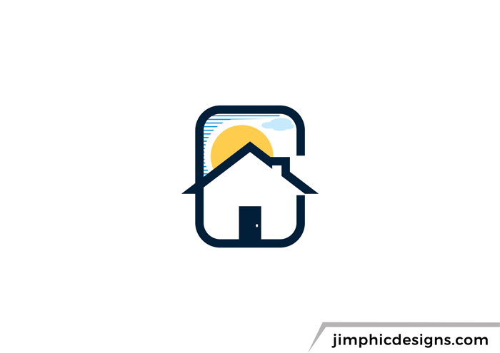 Real Estate logo featuring a house inside a letter G