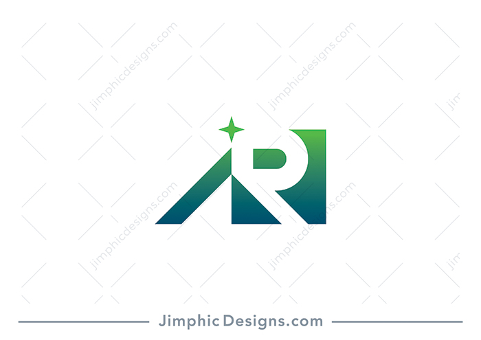 Simplistic and modern letter R design is shaped with negative space inside a square box completing the iconic roof shape. 