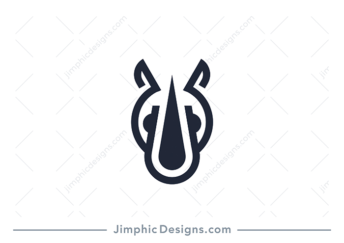 Modern and very simplistic rhino head design shaped with clean bold lines.