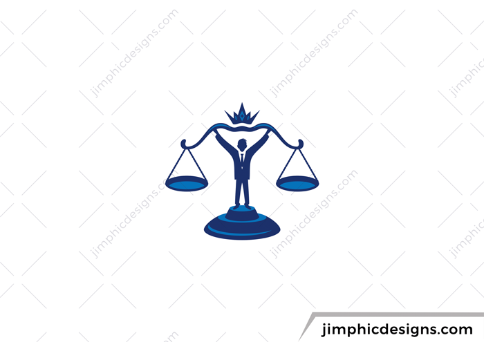 Man in a suit holding up the scales of justice.