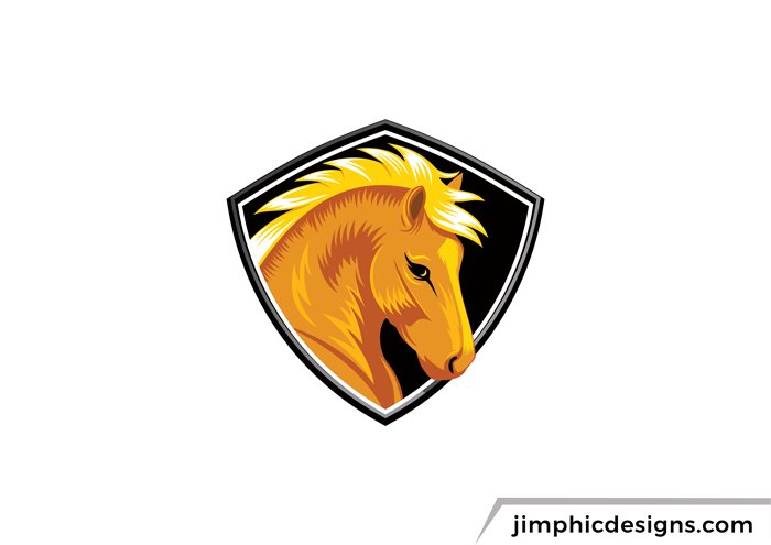 Horse head inside a crest