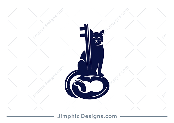 Bold cat sitting on an oversized key.