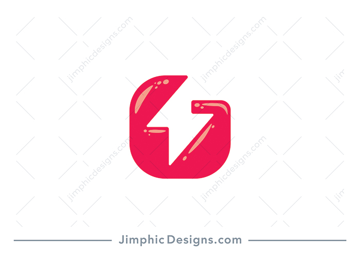 Smooth and modern uppercase letter G shaped around a white negative space bolt graphic.