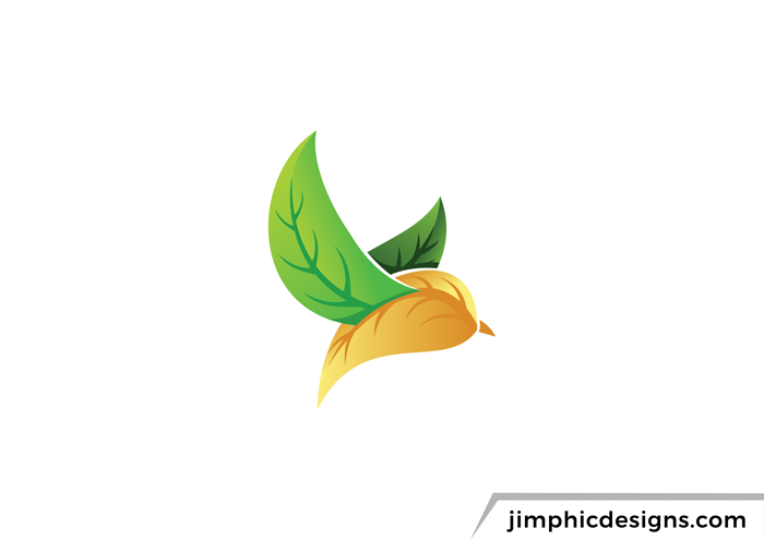 Bird design shaped with leaves