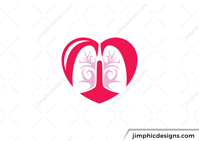 Iconic heart graphic with a set of lungs inside.